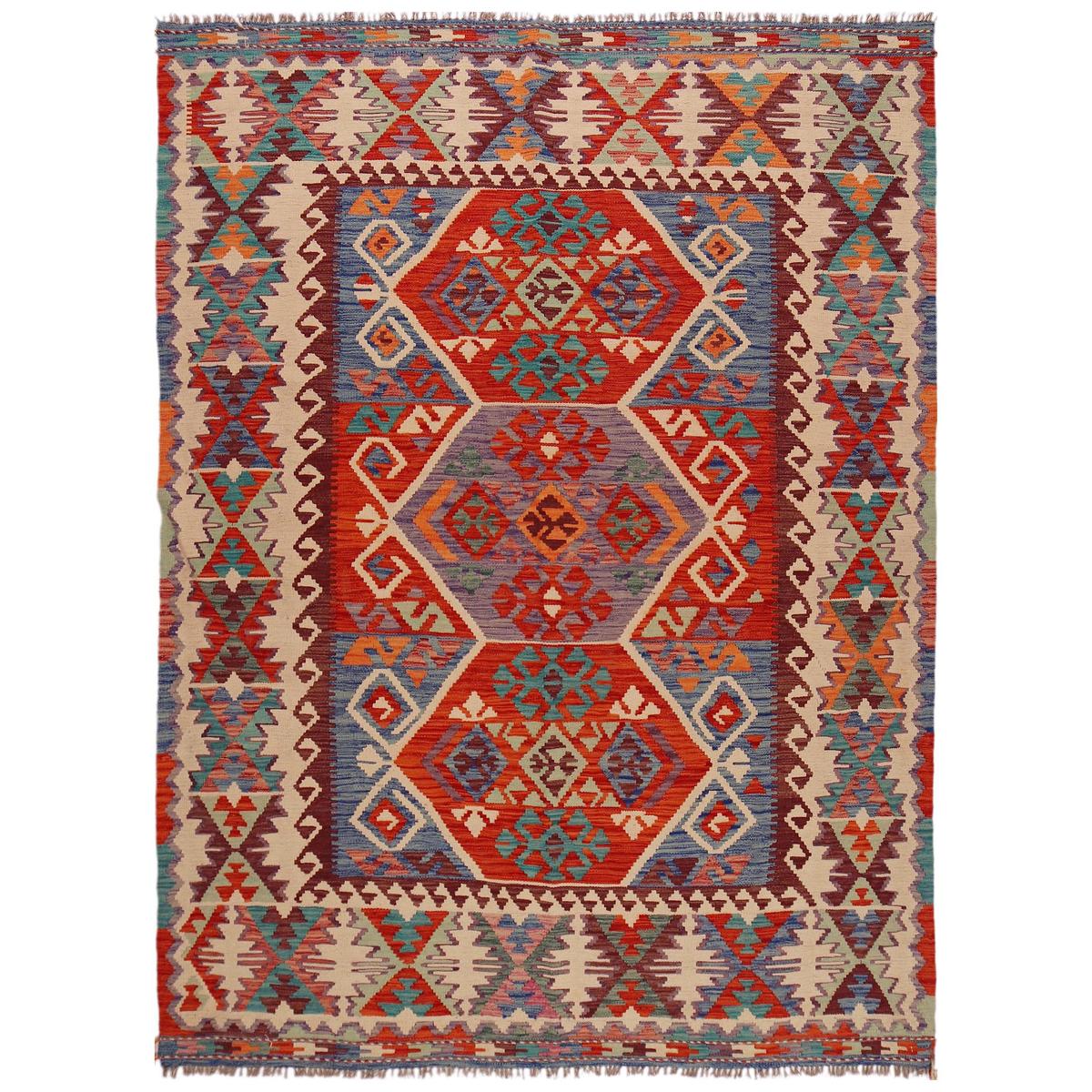 Handmade Vegetable Kilim 6' 3" x 8' 8" (ft) - No. Y35648