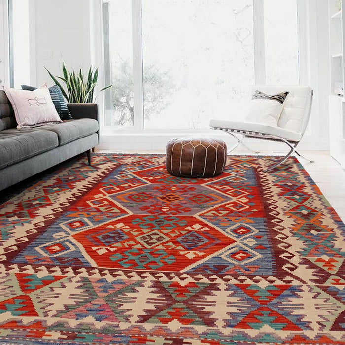 Handmade Vegetable Kilim 6' 3" x 8' 8" (ft) - No. Y35648