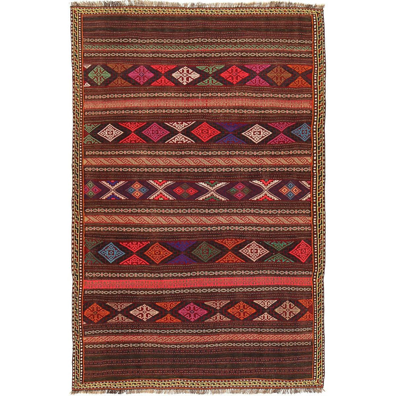 Handmade Flatweave Dhurrie 4' 4" x 7' 6" (ft) - No. B20350