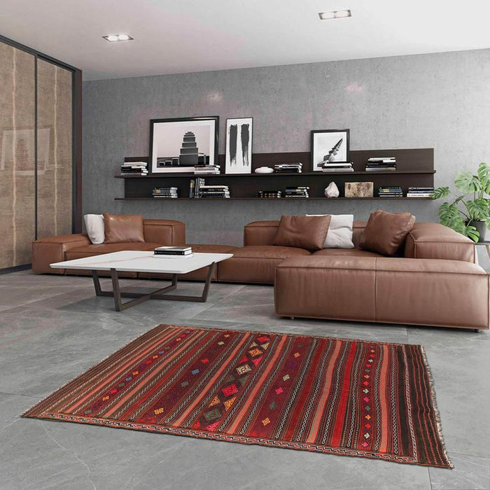 Medium Size Dhurrie Kelim 4' 5" x 7' 12" (ft) - No. B20352