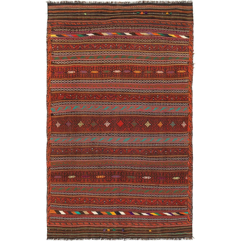 Medium Size Dhurrie Kelim 4' 6" x 8' 0" (ft) - No. B20353
