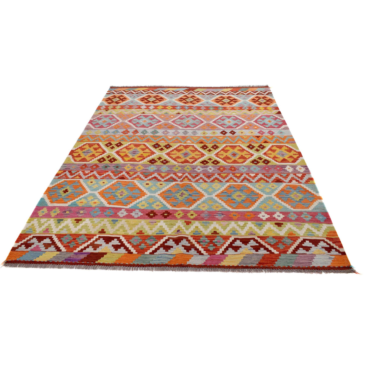 Handmade Vegetable Kilim 5' 9" x 8' 4" (ft) - No. B30568