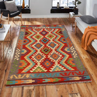 Handmade Vegetable Kelim 4' 11" x 6' 8" (ft) - No. B30591