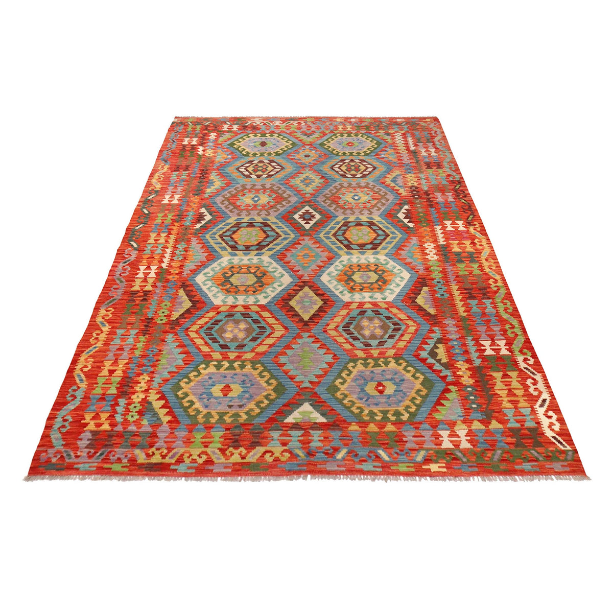 Handmade Vegetable Kelim 6' 7" x 9' 9" (ft) - No. B30592