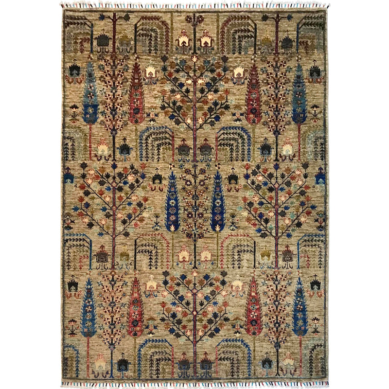 Handmade Tree of Life Rug 5' 8" x 7' 11" (ft) - No. B31294