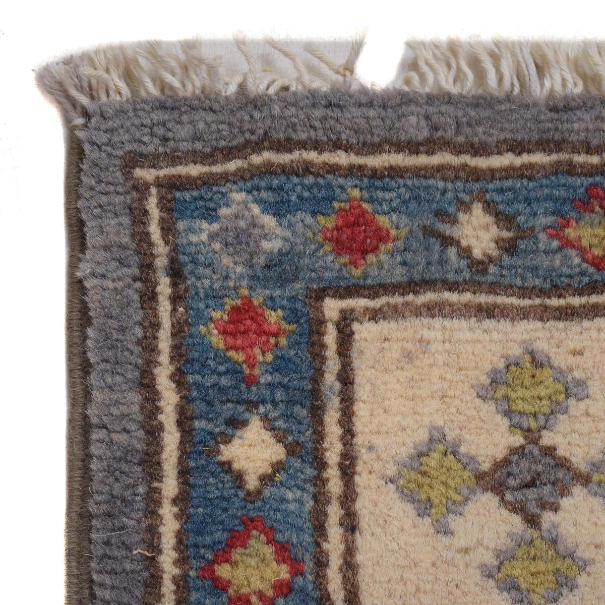 Handmade Kazak Wool Oriental Runner Rug Grey 32x118in (ID B33046)