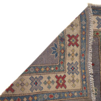 Handmade Kazak Wool Oriental Runner Rug Grey 32x118in (ID B33046)