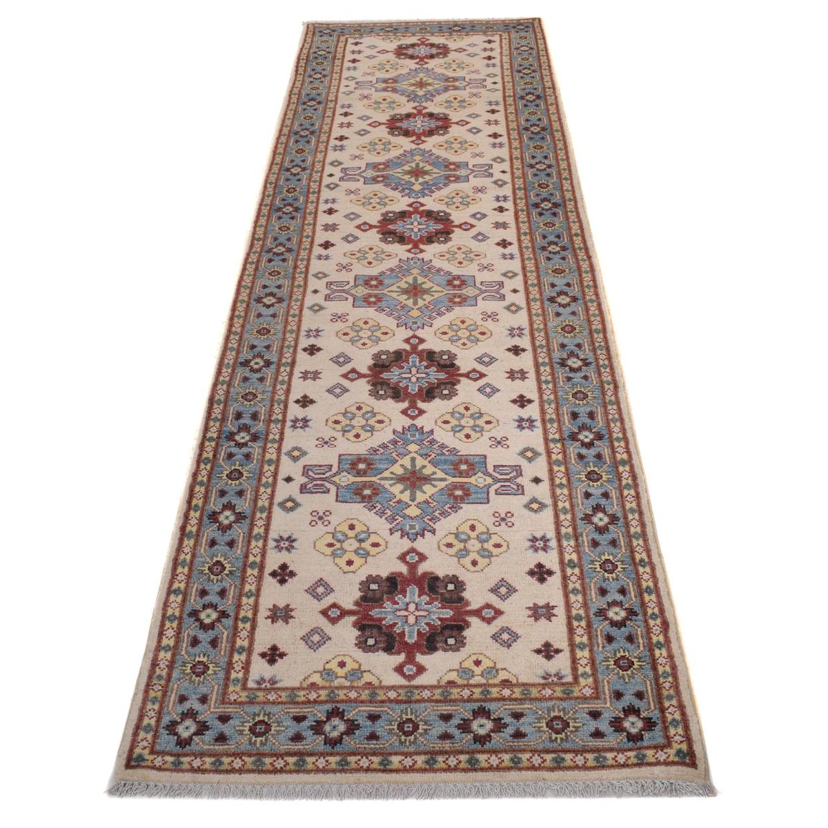 Beige Kazak Runner 82x291 cm (ID B33082) Handmade Wool Rug