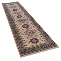 Beige Kazak Runner 82x291 cm (ID B33082) Handmade Wool Rug
