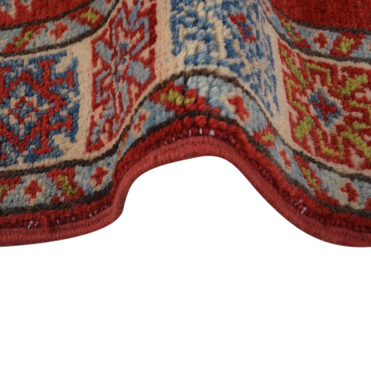 Handmade Red Kazak Runner Wool Area Rug Premium (ID B33085)