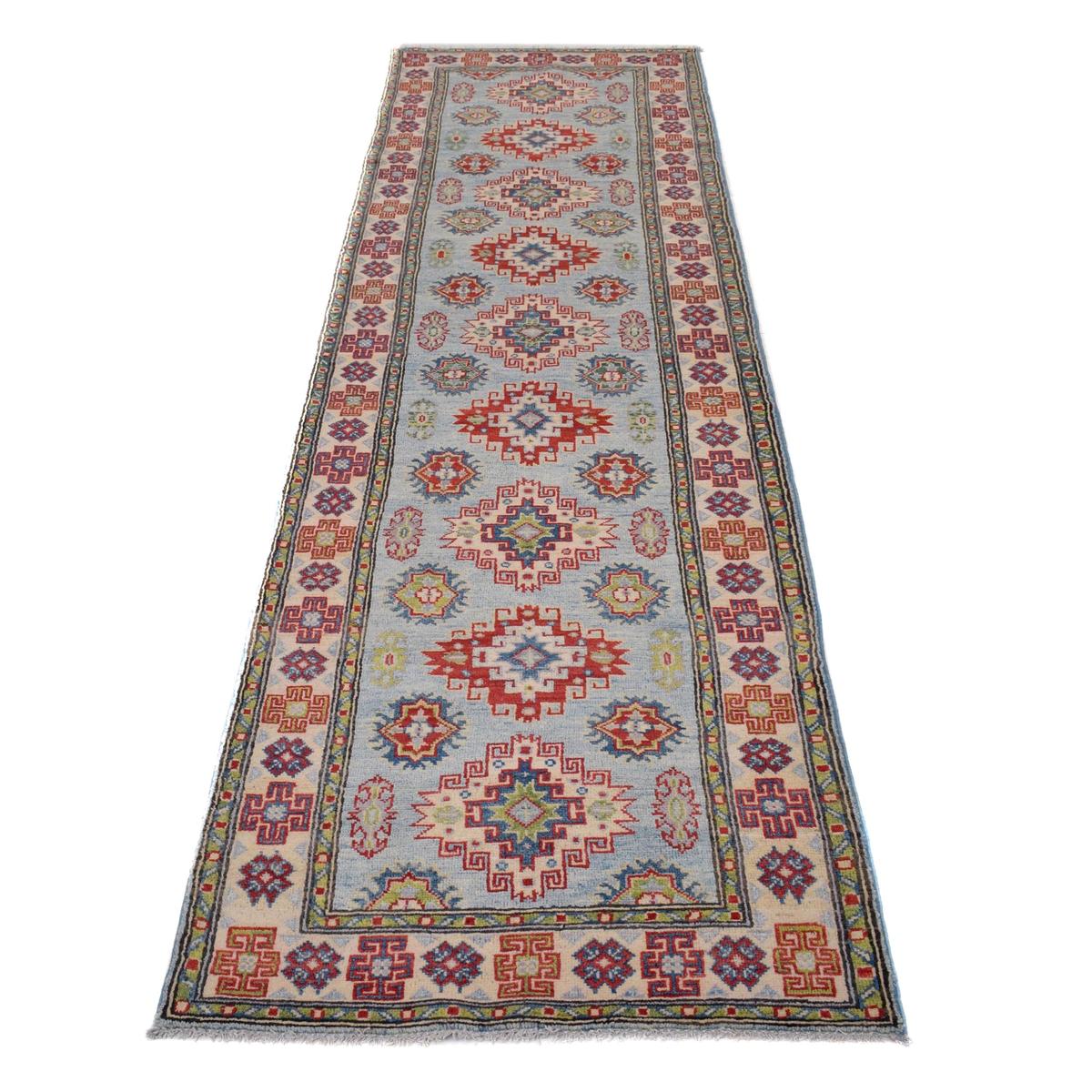 Blue Kazak Handmade Wool Runner 82x284 cm (ID B33090)