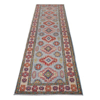 Blue Kazak Handmade Wool Runner 82x284 cm (ID B33090)