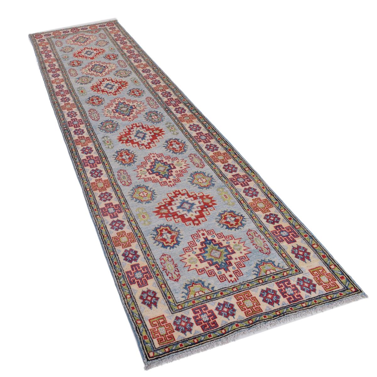Blue Kazak Handmade Wool Runner 82x284 cm (ID B33090)