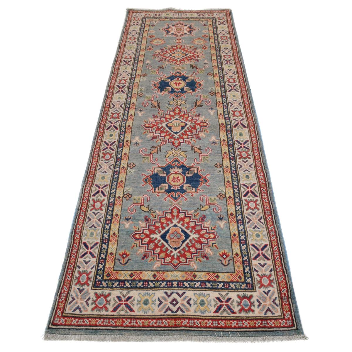 Handmade Kazak Wool Runner Area Rug 33x112 in (ID B33091)