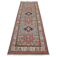 Handmade Kazak Wool Runner Area Rug 33x112 in (ID B33091)