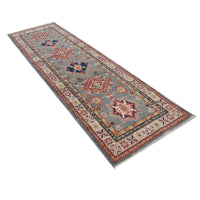 Handmade Kazak Wool Runner Area Rug 33x112 in (ID B33091)