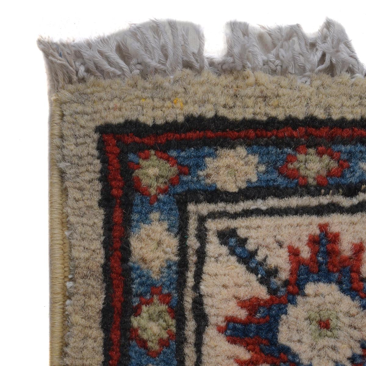 Handmade Wool Kazak Runner Area Rug Beige (ID B33096) Premium