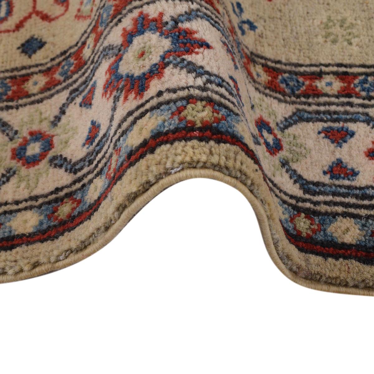 Handmade Wool Kazak Runner Area Rug Beige (ID B33096) Premium