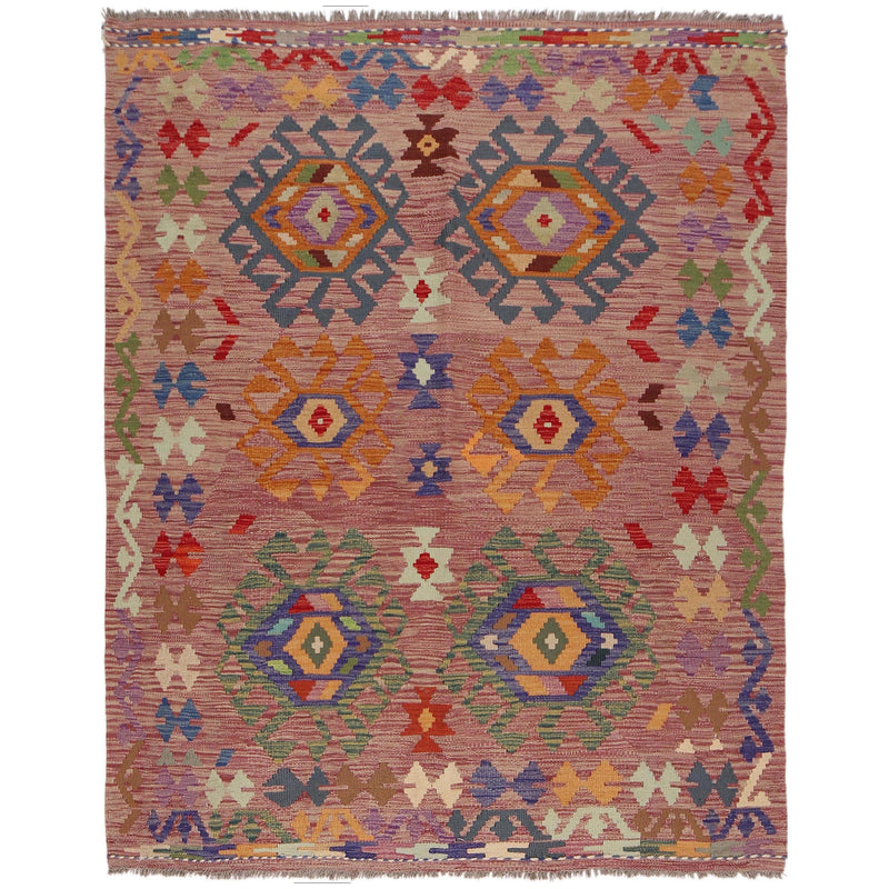 Handmade Vegetable Kelim 5' 0" x 6' 4" (ft) - No. B34179