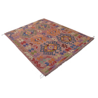 Handmade Vegetable Kelim 5' 0" x 6' 4" (ft) - No. B34179