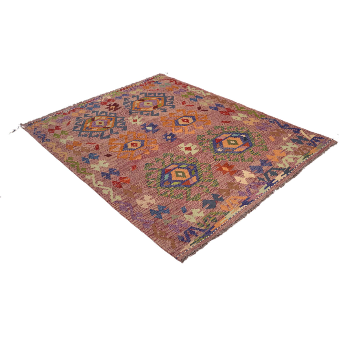 Handmade Vegetable Kelim 5' 0" x 6' 4" (ft) - No. B34179