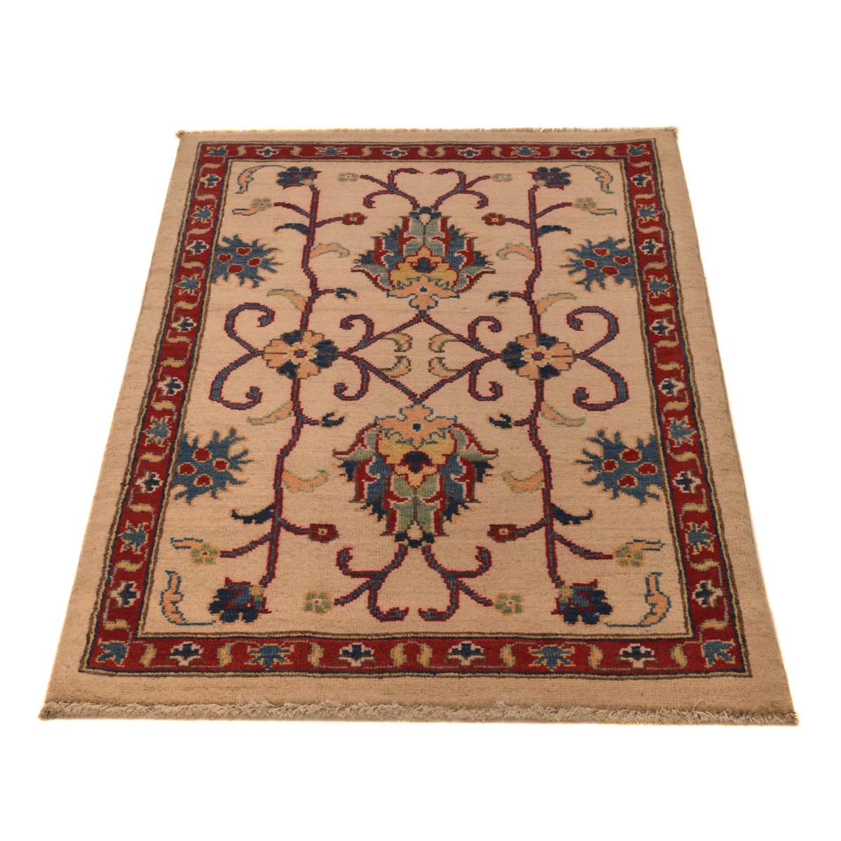Ivory Kazak Handmade Wool Area Rug 31.5x48.4in (ID B34671)