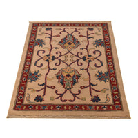Ivory Kazak Handmade Wool Area Rug 31.5x48.4in (ID B34671)