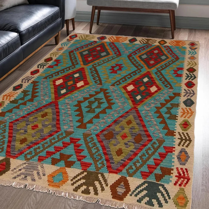 Handmade Vegetable Kilim 134 x 169 cm - No. B34707