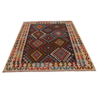 Handmade Vegetable Kilim 5' 0 x 6' 6 (ft) - No. B34720