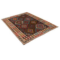 Handmade Vegetable Kilim 5' 0 x 6' 6 (ft) - No. B34720
