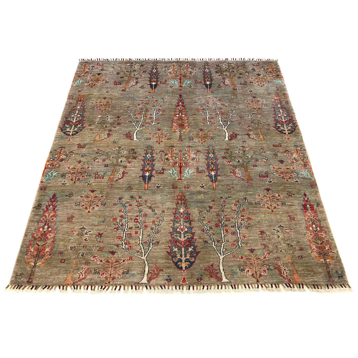 Hand-Knotted Tree of Life Carpet 4' 11" x 6' 4" (ft) - No. B35793