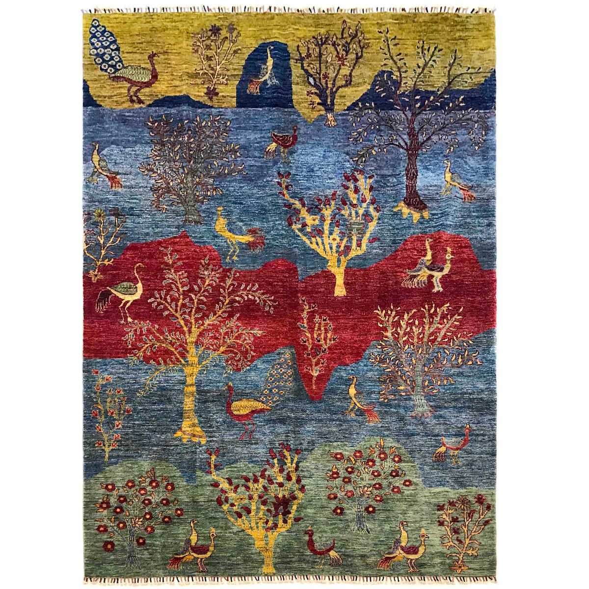 Handmade Tree of Life Rug 6' 8" x 9' 6" (ft) - No. B35794