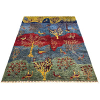 Handmade Tree of Life Rug 6' 8" x 9' 6" (ft) - No. B35794