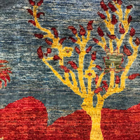 Handmade Tree of Life Rug 6' 8" x 9' 6" (ft) - No. B35794