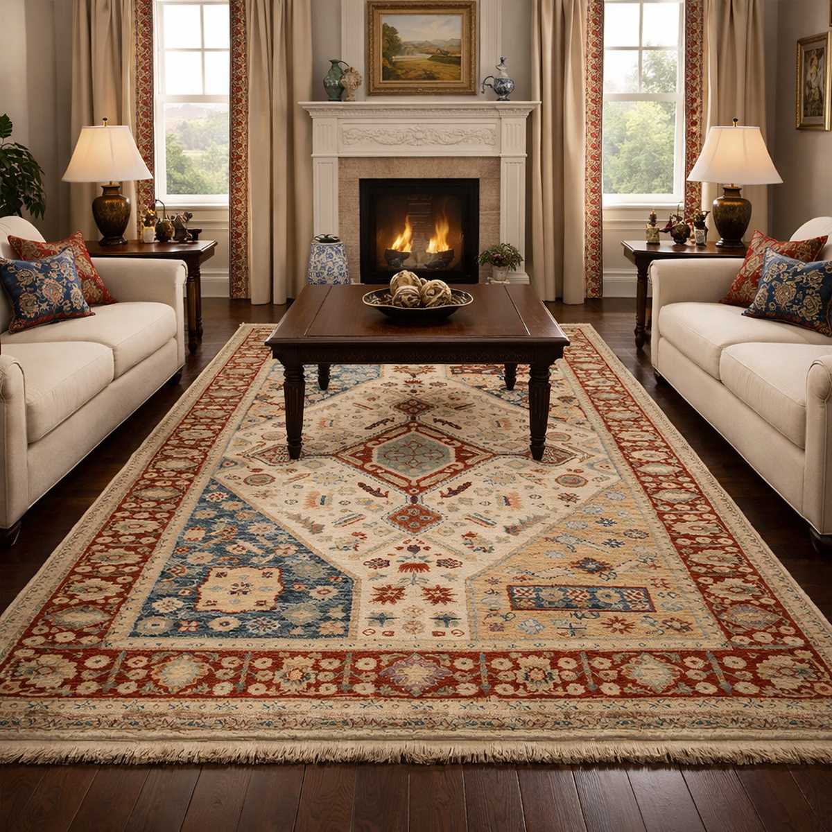 Handmade Wool Oushak Rug 115 x 173 (cm) (ID G34009)