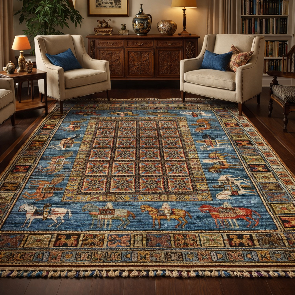 Premium Artisan Oriental Shikargah Carpet – Timeless Handcrafted 100 × 148 cm