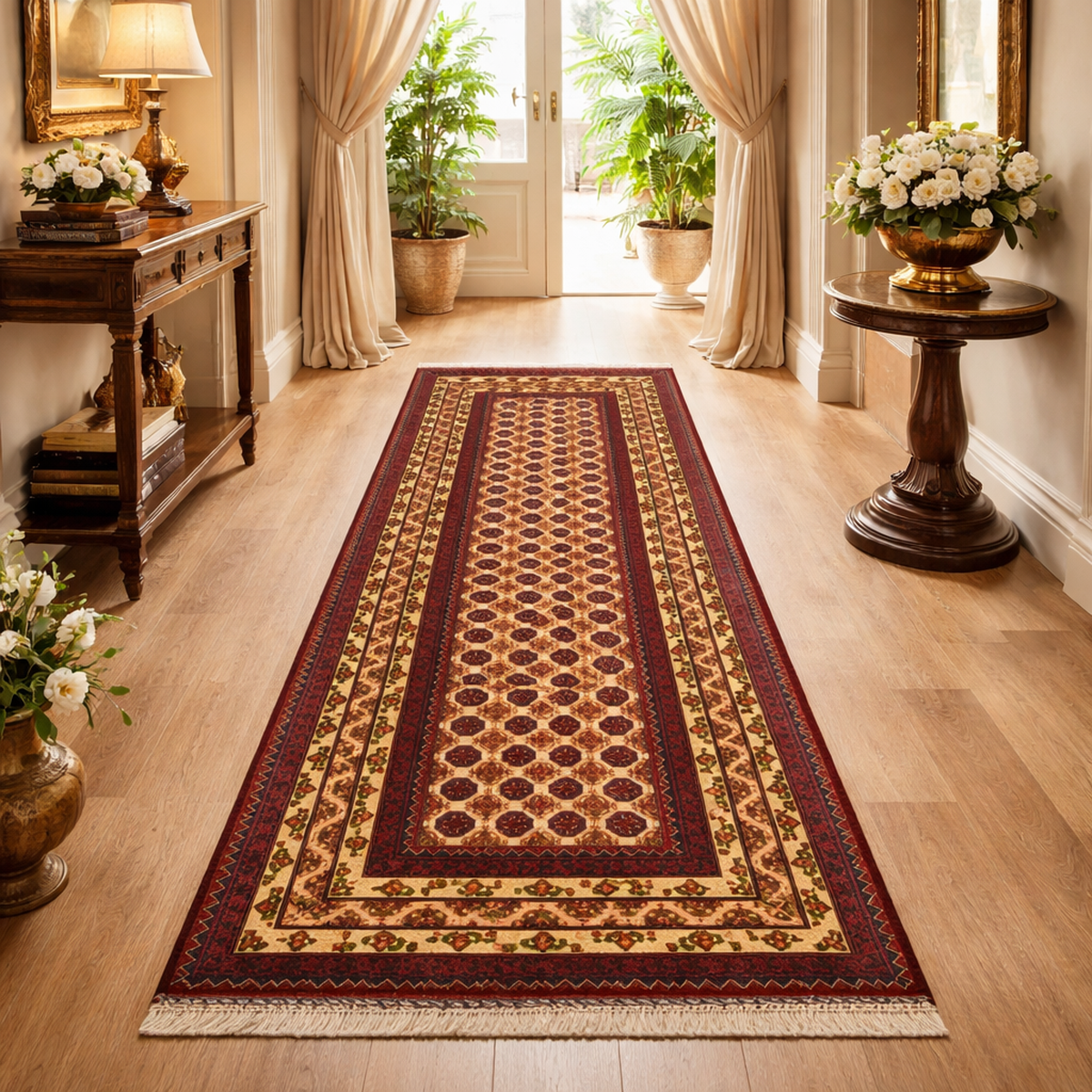 Handmade Wool Runner Rug 150 x 196 cm (ID 6198)