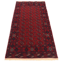 Handmade Bokhara Runner Wool-Rug 34 x 68 (in) (ID 22927)