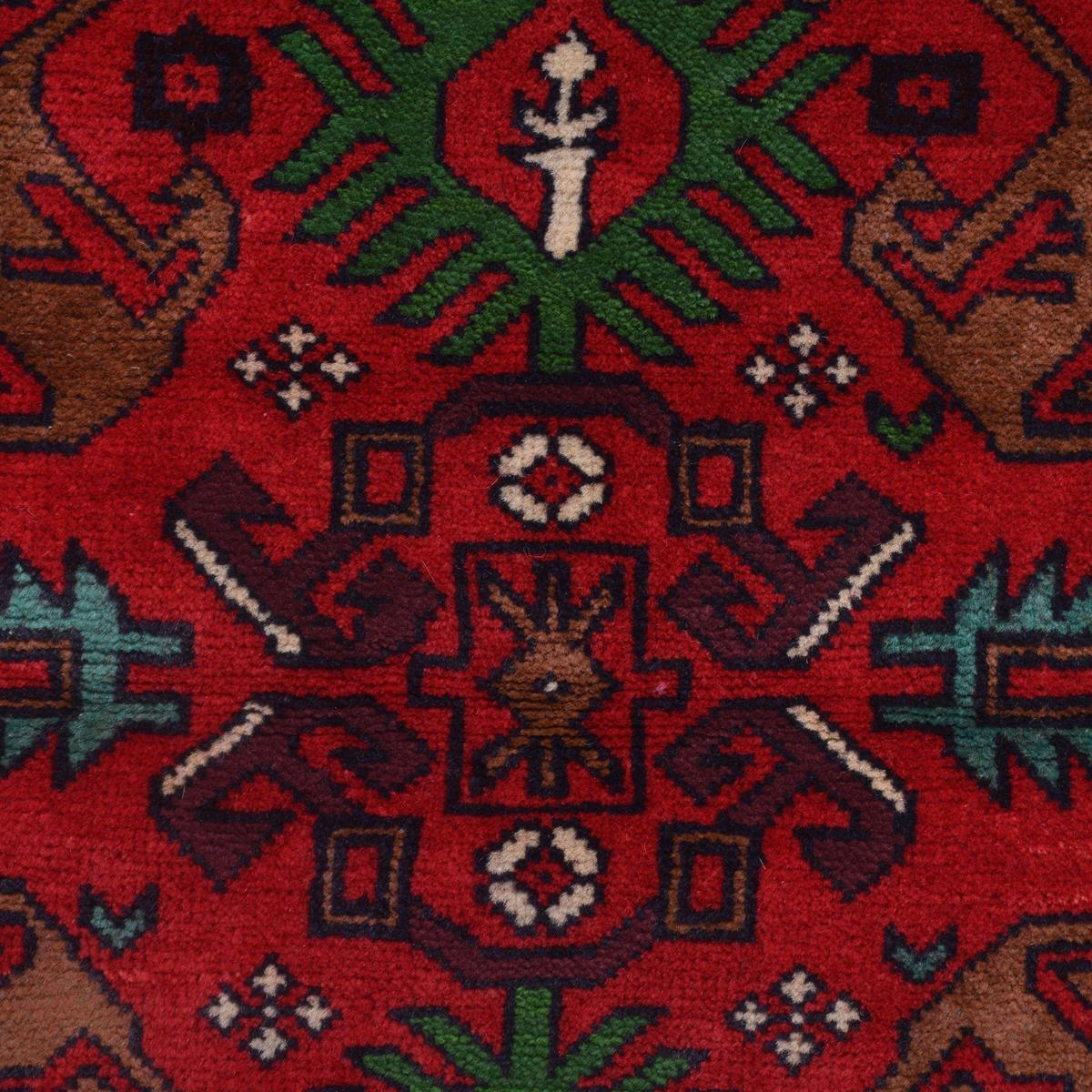 Handmade Wool Bokhara Runner Rug Red 71x172cm (ID G22934)