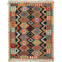 Handmade Vegetable Kilim 4' 9 x 6' 4 (ft) - No. G24962