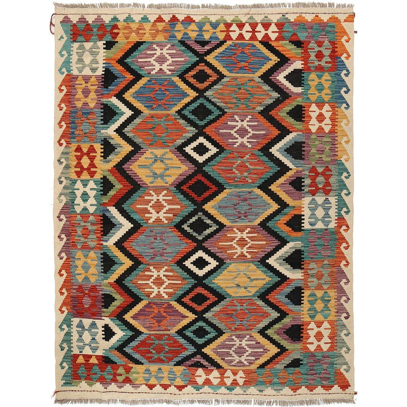 Handmade Vegetable Kilim 4' 9 x 6' 4 (ft) - No. G24962