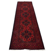 Handmade Red Khal Mohammadi Wool Runner 31x112in (ID G29259)