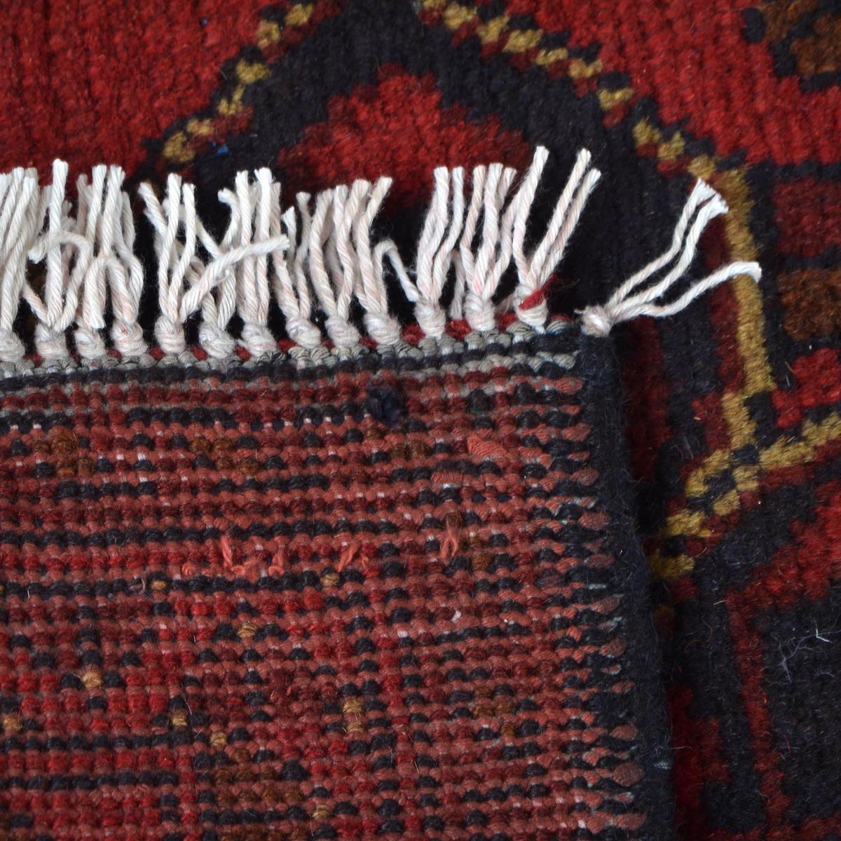 Handmade Red Khal Mohammadi Wool Runner 31x112in (ID G29259)