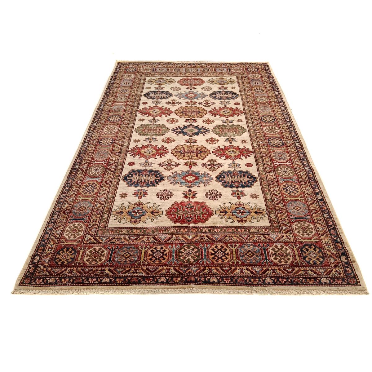 Handmade Ivory Kazak Wool Area Rug 73x111in (ID G31771)