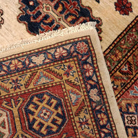 Handmade Ivory Kazak Wool Area Rug 73x111in (ID G31771)