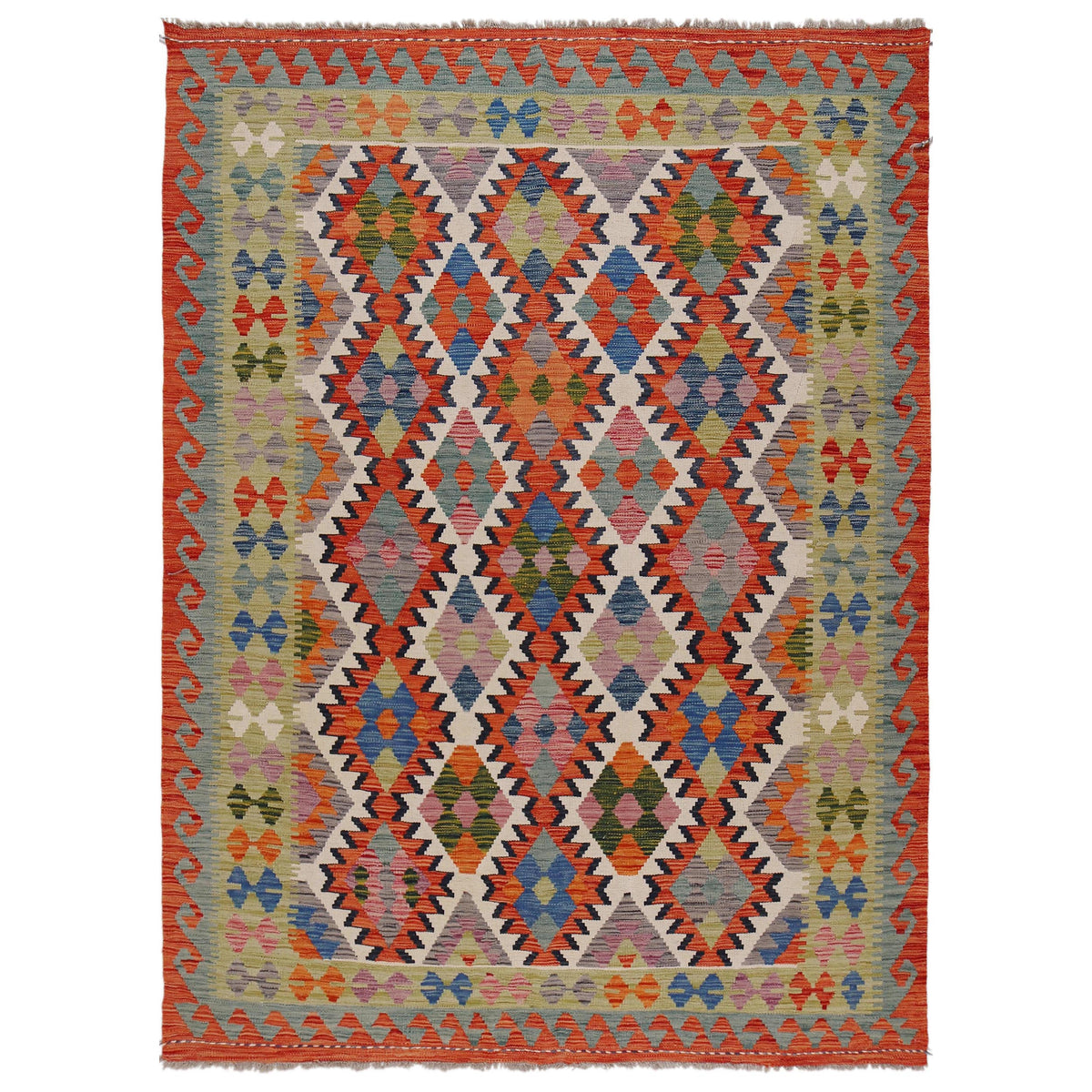 Handmade Vegetable Kilim 5' 6" x 7' 10" (ft) - No. G31802