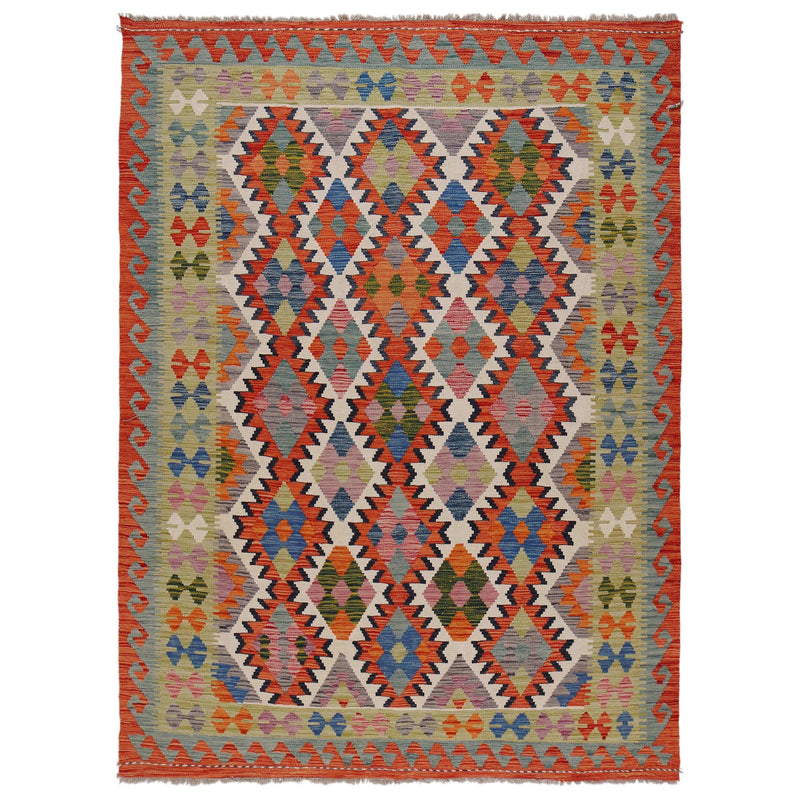 Handmade Vegetable Kilim 5' 6" x 7' 10" (ft) - No. G31802