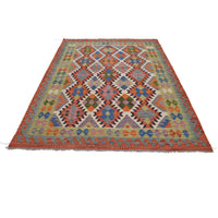 Handmade Vegetable Kilim 5' 6" x 7' 10" (ft) - No. G31802