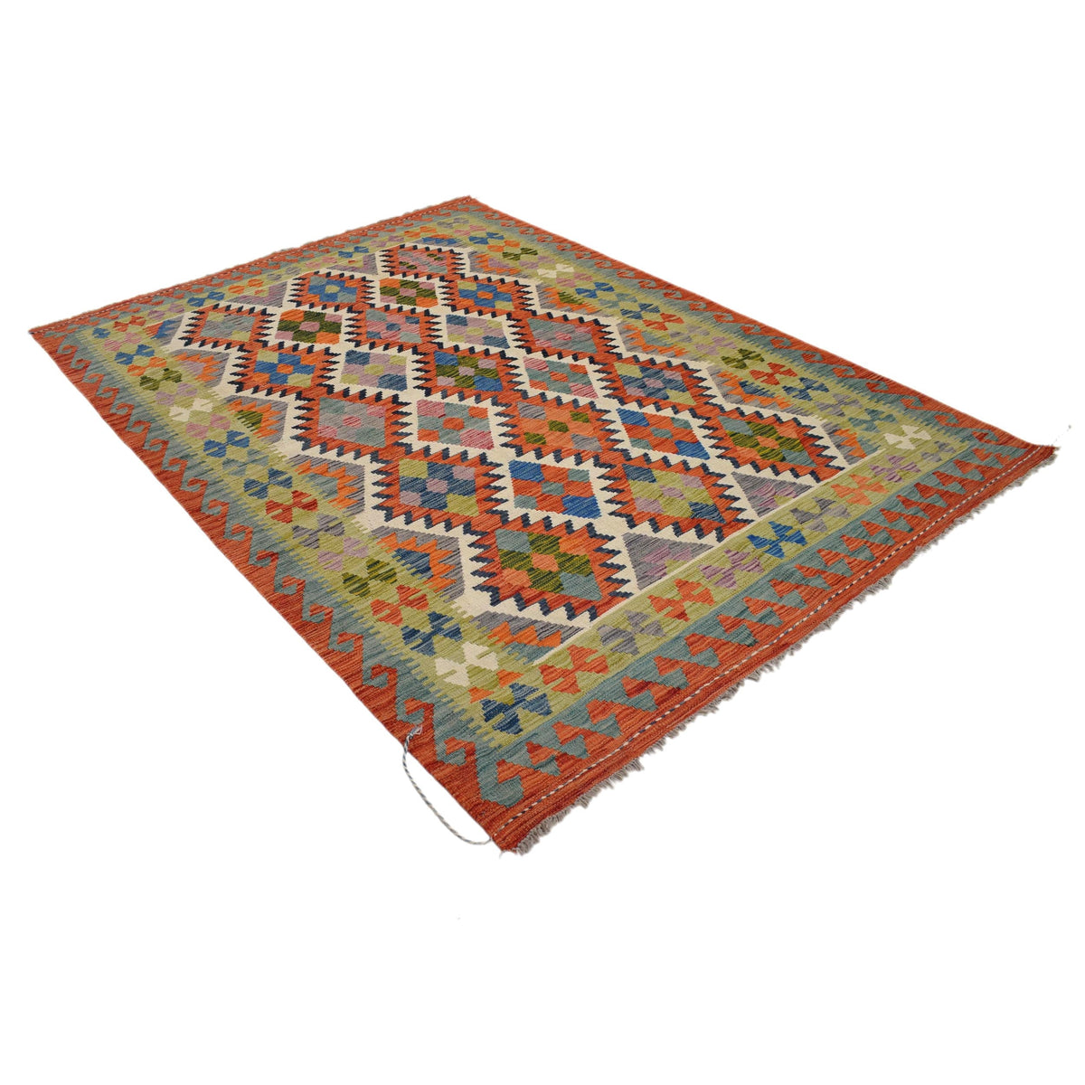 Handmade Vegetable Kilim 5' 6" x 7' 10" (ft) - No. G31802