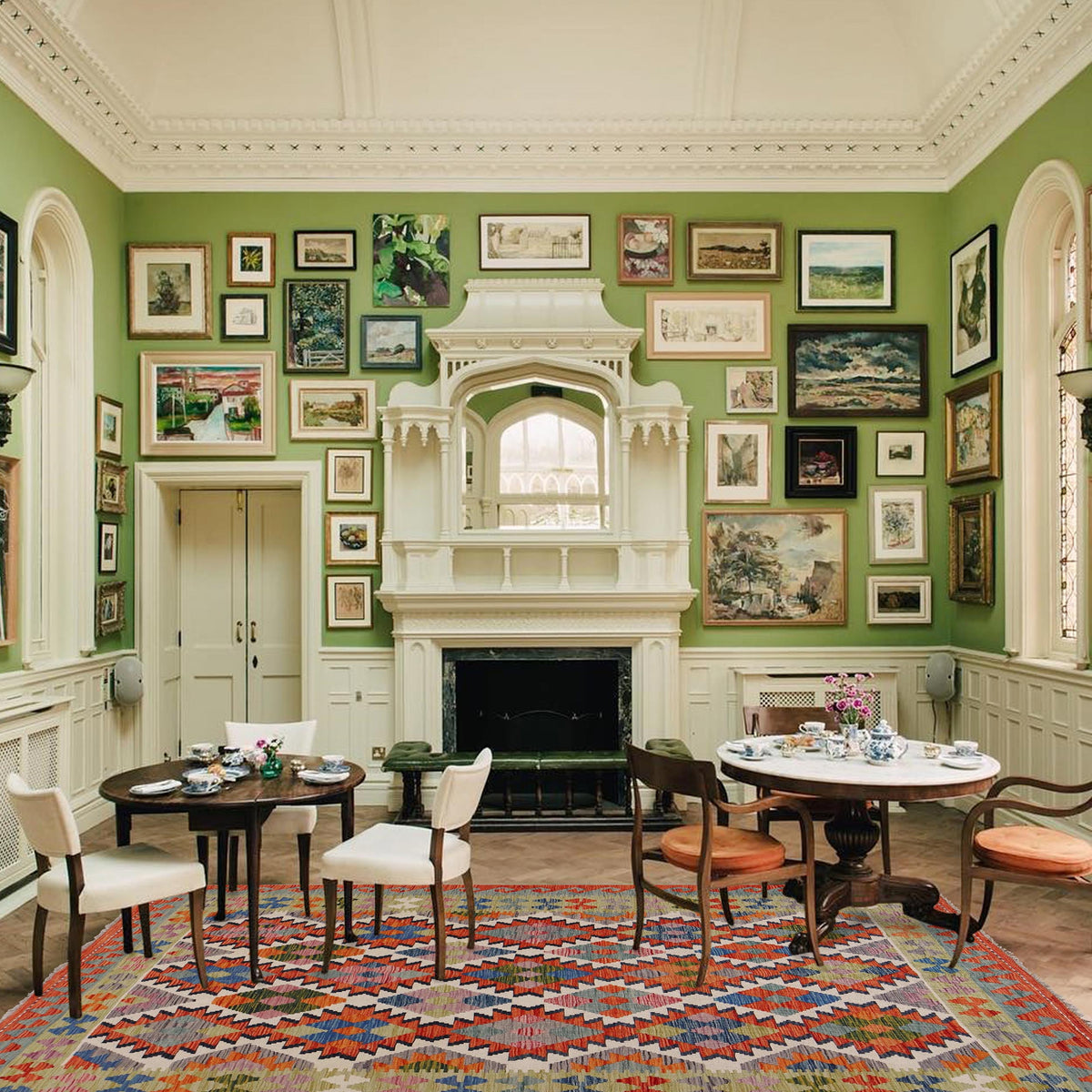 Handmade Vegetable Kilim 5' 6" x 7' 10" (ft) - No. G31802